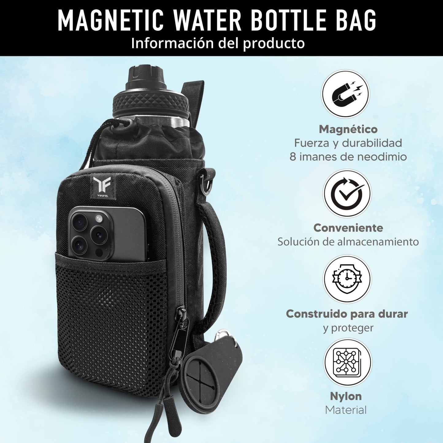 Bolso Magnético para Gym - Se adhiere a máquinas de gimnasio | YUSFUL para gimnasio - YUSFUL